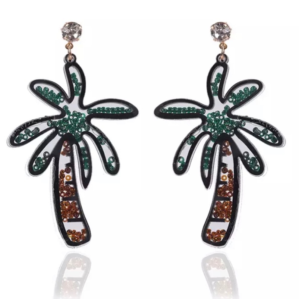 🌴Palm Tree Seeds Beads Stud Earrings